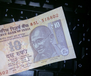 Rupees & Gandhi Gandhi sur un billet de banque